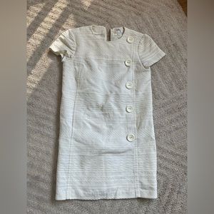 Milly Textured Cream Dress with side buttons